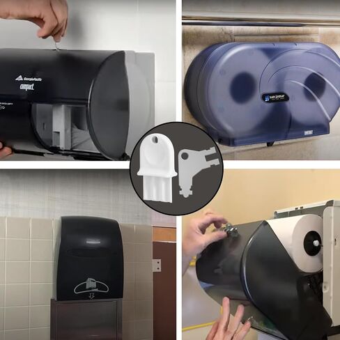 10pcs Paper Towel Dispenser Key Sets with 10pcs Key Rings, Toilet Paper Dispenser Key Universal Replacement in Saudi Arabia