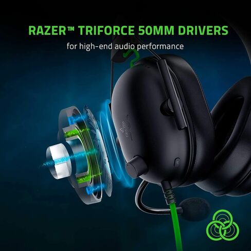 سماعة الألعاب Razer BlackShark V2 X: 7.1 صوت محيطي - برامج تشغيل 50 مم - وسادة إسفنجية الذاكرة - للكمبيوتر الشخصي، PS4، نينتندو سويتش - مقبس سماعة رأس 3.5 مم - أسود كلاسيكي (متجدد) in Saudi Arabia
