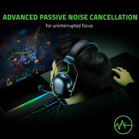 سماعة الألعاب Razer BlackShark V2 X: 7.1 صوت محيطي - برامج تشغيل 50 مم - وسادة إسفنجية الذاكرة - للكمبيوتر الشخصي، PS4، نينتندو سويتش - مقبس سماعة رأس 3.5 مم - أسود كلاسيكي (متجدد) in Saudi Arabia