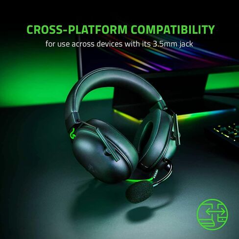 سماعة الألعاب Razer BlackShark V2 X: 7.1 صوت محيطي - برامج تشغيل 50 مم - وسادة إسفنجية الذاكرة - للكمبيوتر الشخصي، PS4، نينتندو سويتش - مقبس سماعة رأس 3.5 مم - أسود كلاسيكي (متجدد) in Saudi Arabia