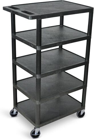 FSE Luxor 373-BC50-B Five Flat-Shelf Structural Foam Plastic Cart in Saudi Arabia