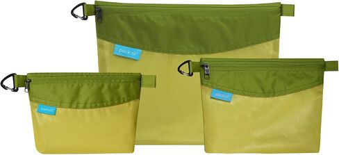 pack all Water-resistant Material Zipper Pouch, Mesh Zipper Bag for Storage, Travel, Office (Large) (Yellow) in Saudi Arabia