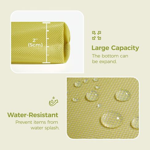 pack all Water-resistant Material Zipper Pouch, Mesh Zipper Bag for Storage, Travel, Office (Large) (Yellow) in Saudi Arabia