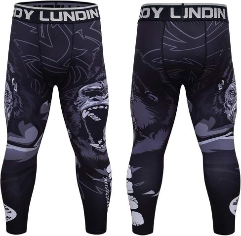 Red Plume Men's Compression Pants, Sports Yoga Leggings & Workout Running Tights Cool Dry Base Layer Bottoms in Kuwait