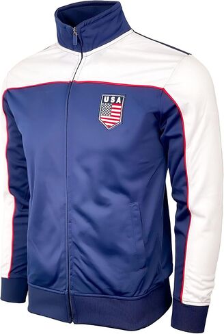 Men's USA Track Jacket, U.S. Full Zip Jacket, Adult Sizes Athletic Warm-up Jacket in Saudi Arabia