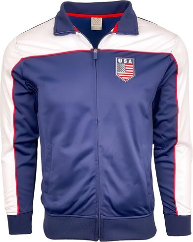 Men's USA Track Jacket, U.S. Full Zip Jacket, Adult Sizes Athletic Warm-up Jacket in Saudi Arabia