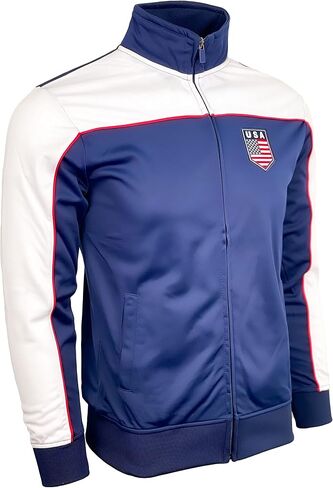 Men's USA Track Jacket, U.S. Full Zip Jacket, Adult Sizes Athletic Warm-up Jacket in Saudi Arabia