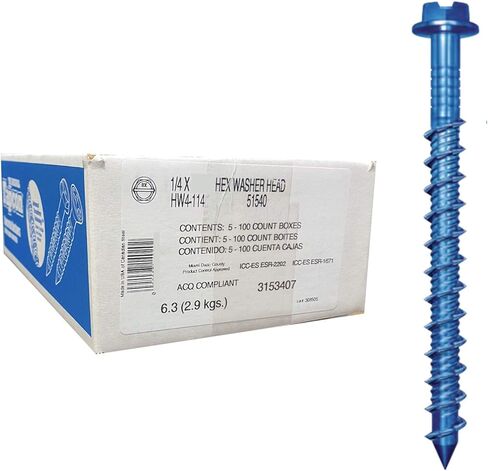 ITW RED HEAD 1/4 inch x 2-1/4 inch Tapcon,HW4-214 Hex Head Concrete Screw for Anchoring to Masonry,Block or Brick (500 per Case) in Saudi Arabia