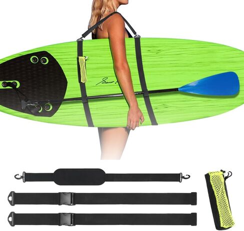 BNYTXV حامل لوح التجديف حبال سوب كاياك، حزام كتف مبطن قابل للتعديل مع مشابك ملحقات لوح التجديف in Kuwait