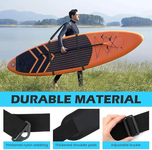 BNYTXV حامل لوح التجديف حبال سوب كاياك، حزام كتف مبطن قابل للتعديل مع مشابك ملحقات لوح التجديف in Kuwait
