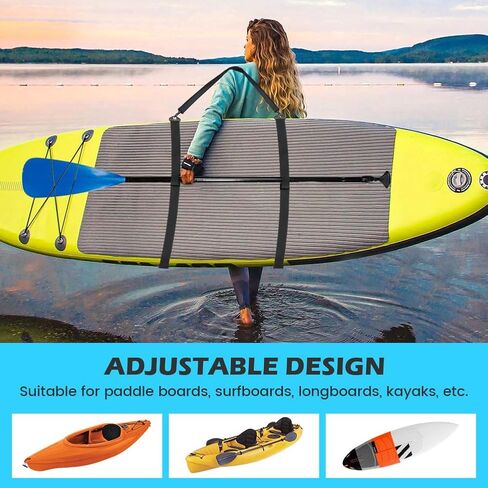 BNYTXV حامل لوح التجديف حبال سوب كاياك، حزام كتف مبطن قابل للتعديل مع مشابك ملحقات لوح التجديف in Kuwait
