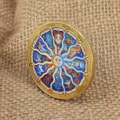 عملة تحدي آلهة الشمس الاثني عشر كوكبة محظوظة - ذهبية in Kuwait