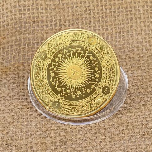عملة تحدي آلهة الشمس الاثني عشر كوكبة محظوظة - ذهبية in Kuwait