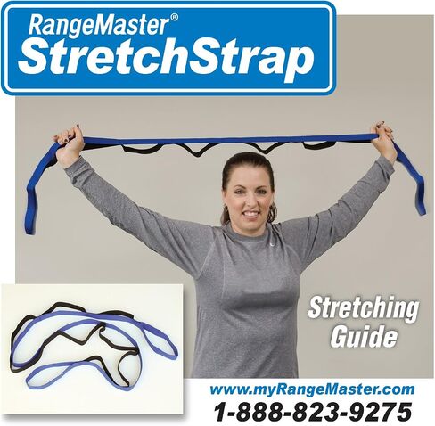 حزام RangeMaster القابل للتمدد مع دليل التمرين │ حزام متعدد الحلقات متعدد الاستخدامات مثالي لليوجا والبيلاتس والعلاج الطبيعي │ محمول │ يساعد على تحسين المرونة in Kuwait