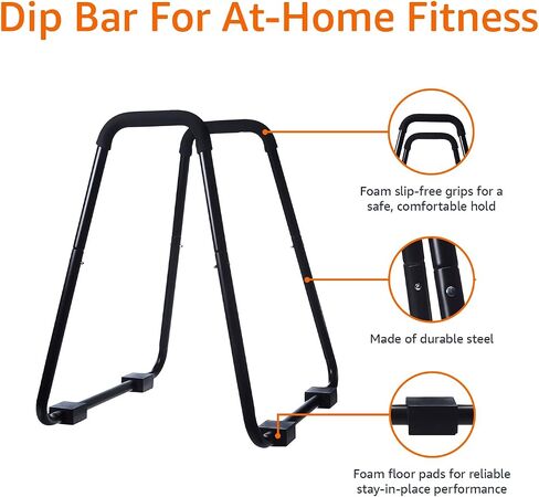 Amazon Basics Dip Fitness Bar - 34 x 32 x 38 Inches, Black in Saudi Arabia
