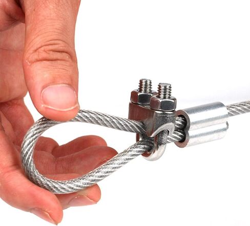 20PCS 5/16 Inch Cable Clamps Stainless Steel Wire Cable Clamps M8 Wire Rope Clamps 5/16 inch Wire Rope Cable Clip Clamp Heavy Duty U Bolt Saddle Clamp in Kuwait