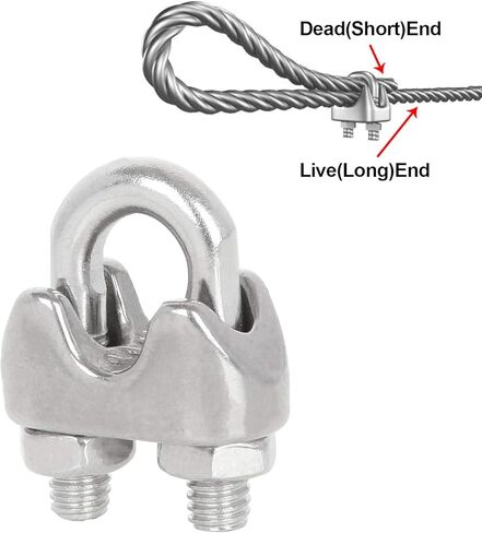 20PCS 5/16 Inch Cable Clamps Stainless Steel Wire Cable Clamps M8 Wire Rope Clamps 5/16 inch Wire Rope Cable Clip Clamp Heavy Duty U Bolt Saddle Clamp in Kuwait