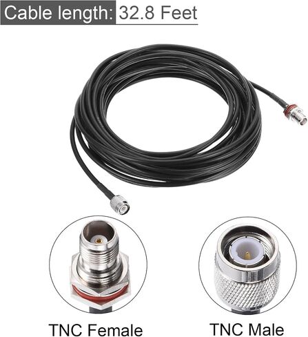 uxcell RG58 RF Coaxial Cable TNC Male to TNC Female Pigtail Jumper Cable 49.2 Feet in Saudi Arabia