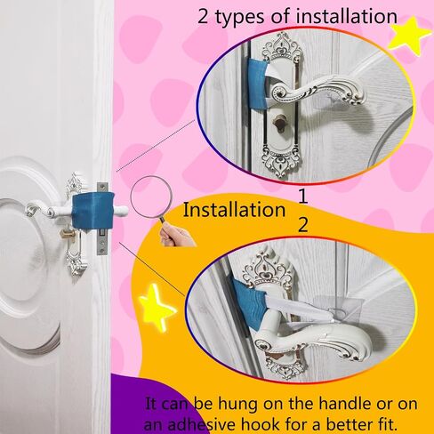 SLIFEOW Door Handle Silencer Cloth Latch Covers, Baby Door Cover Quiet Close Pads to Reduce Slamming Noise, Door Latch Cushion with 3 Hooks to Prevent Slamming (3, Beige, 4.1 * 3.1 inches) in Saudi Arabia