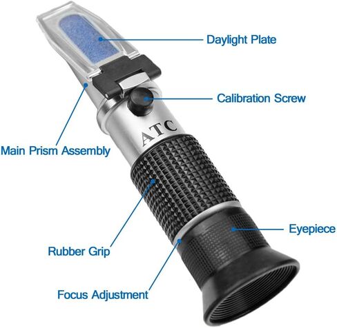Agriculture Solutions Antifreeze Refractometer Displaying in Fahrenheit for Checking Freezing Point of Automobile Antifreeze Systems and Battery Fluid Condition. Battery Acid, Glycol, Coolant, Antifreeze Tester in Kuwait