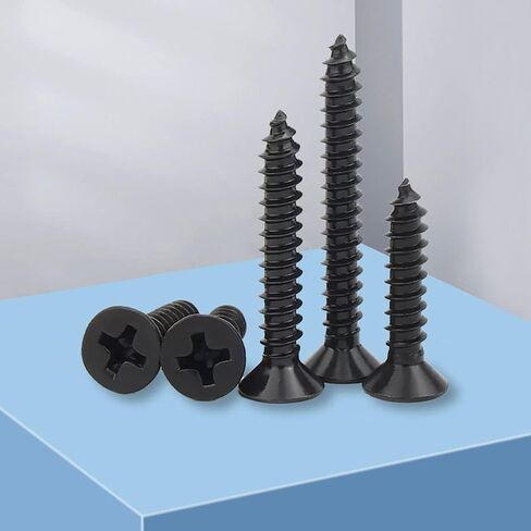 Indprod M4 Flat Head Self Tapping Wood Screws Assortment Fasteners Kit 360Pcs,Phillips Drive Countersunk Head Self-Tapping Screws,Carbon Steel in Saudi Arabia