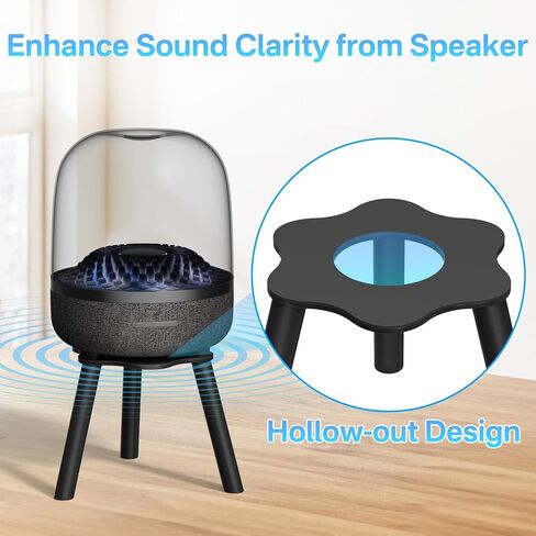 حامل مكبر صوت مكتبي معدني لـ Harman Kardon Aura Studio 3، Aura Studio 4، SoundSticks 4 حامل مكبر صوت - حامل مكبر صوت سطح المكتب لـ Harman Kardon للصوت المحيطي سهل التركيب، أسود in Kuwait