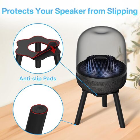 حامل مكبر صوت مكتبي معدني لـ Harman Kardon Aura Studio 3، Aura Studio 4، SoundSticks 4 حامل مكبر صوت - حامل مكبر صوت سطح المكتب لـ Harman Kardon للصوت المحيطي سهل التركيب، أسود in Kuwait