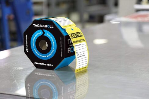 Accuform 100 "Caution Barricade TAG" Tags by-The-Roll, US Made OSHA Compliant Tags, Tear & Water Resistant PF-Cardstock, 6.25" x 3" x 0.01", TAR136 in Kuwait