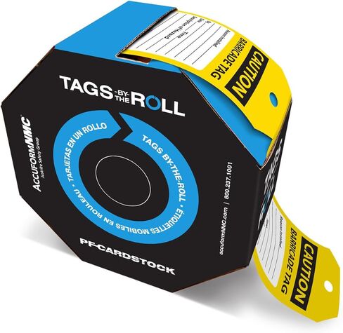 Accuform 100 "Caution Barricade TAG" Tags by-The-Roll, US Made OSHA Compliant Tags, Tear & Water Resistant PF-Cardstock, 6.25" x 3" x 0.01", TAR136 in Kuwait