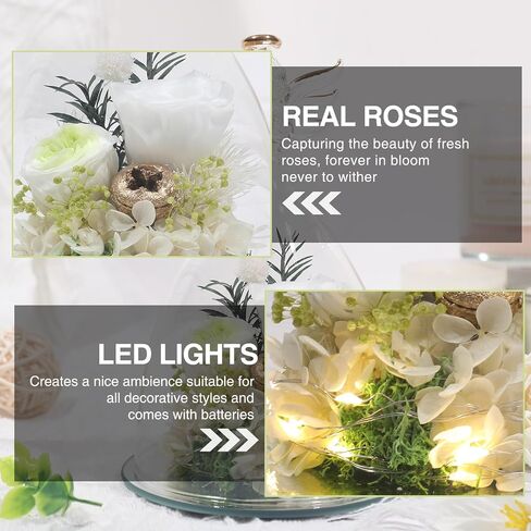 Preserved Flowers Rose Gifts at Mothers Day for Her, Forever Flowers in Angel Figurines with LED Light Gifts for Mom Grandma Wife Girlfriend, Anniversary or Birthday Gifts for Women(Light Pink) in Saudi Arabia