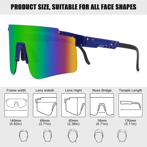 YuJian Sports Sunglasses for Men Women Youth Baseball Softball Sunglasses UV400 Protection Cycling Glasses in Saudi Arabia