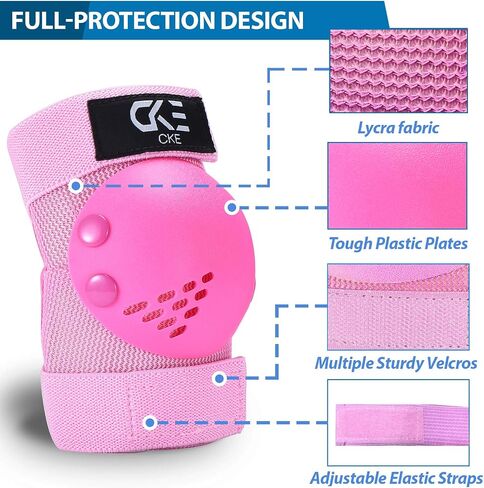 Kids/Youth Knee Pads for Toddler Elbow and Knee Pads Toddler Protective Gear Set Kids Knee Pads and Elbow Pads for Toddler Girls Boys with Wrist Guards for Skating Cycling Bike Rollerblading(Pink-M) in Saudi Arabia