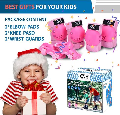 Kids/Youth Knee Pads for Toddler Elbow and Knee Pads Toddler Protective Gear Set Kids Knee Pads and Elbow Pads for Toddler Girls Boys with Wrist Guards for Skating Cycling Bike Rollerblading(Pink-M) in Saudi Arabia