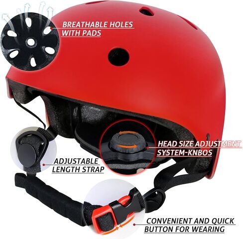 CRZKO Kids Helmet and Knee Pads Set, Kids Youth Toddler Helmet Adjustable Protective Gear Set with Knee Pads Elbow Pads Wrist Guards for Skateboard Roller Skating Scooter Cycling in Saudi Arabia