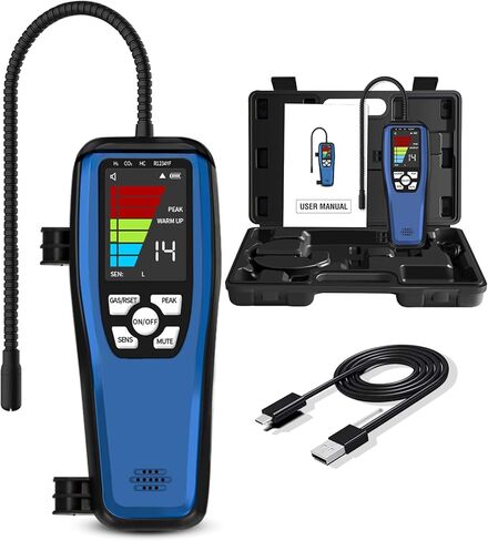 كاشف تسرب المبردات، كاشف تسرب الفريون Aprvtio ALD-200، يعمل بالبطارية، كاشف تسرب غاز الهالوجين للسيارات من أجل R134A R410A R22 R1234YF R600a R290 CFCs HCFCs HFCs HCs HFOs in Kuwait