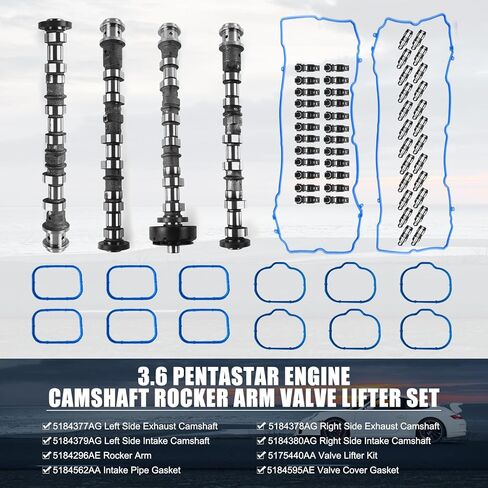 مجموعة رافعات ذراع عمود الحدبات للمحرك HAYIAUTO لسيارة جيب جراند شيروكي لدودج لرام 1500، لكرايسلر 3.6L V6 Pentastar 5184377AG 5184378AG 5184379AG 5184380AG مجموعة عمود الحدبات للمحرك in Kuwait