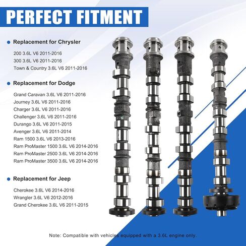 مجموعة رافعات ذراع عمود الحدبات للمحرك HAYIAUTO لسيارة جيب جراند شيروكي لدودج لرام 1500، لكرايسلر 3.6L V6 Pentastar 5184377AG 5184378AG 5184379AG 5184380AG مجموعة عمود الحدبات للمحرك in Kuwait