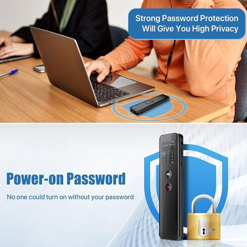 مسجل صوت 64 جيجابايت، جهاز تسجيل 3072 كيلو بايت في الثانية، مسجل صوت بخاصية إلغاء الضوضاء مع التشغيل، MP3، كلمة المرور، مسجل صوتي منشط للمقابلات والمحاضرات (n5) in Kuwait