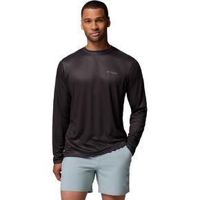 Columbia Mens Terminal Tackle PFG Fish Flag Long Sleeve, Shark/Cypress, Small in Kuwait