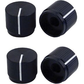 Guyker Guitar Aluminum Alloy Flat Top Control Knobs Dia. 6mm(0.24") Shaft Pots - Dome Tuning Potentiometer Knob Replacement Part for Electric Guitar or Precision Bass, 4-Pack Black in Kuwait