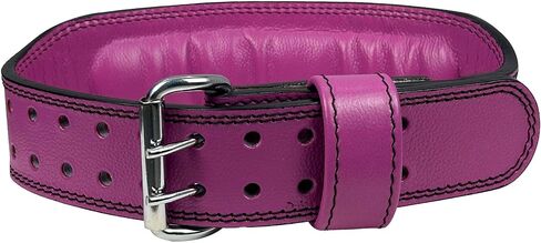 Women's 100% Pure Heritage Full Grain Leather Lifting Belt – Handcrafted with Extra Padding, Double Prong Buckle & Double Stitching (Dark Blue M) in Saudi Arabia