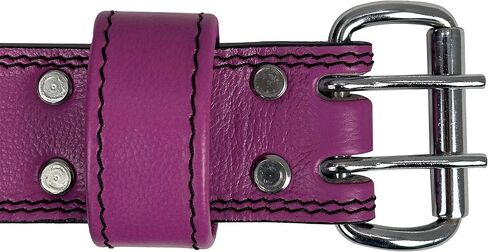 Women's 100% Pure Heritage Full Grain Leather Lifting Belt – Handcrafted with Extra Padding, Double Prong Buckle & Double Stitching (Dark Blue M) in Saudi Arabia