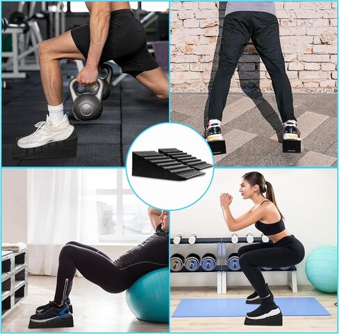 Squat Wedge Blocks – Heel Elevated Squat Ramp for Improved Form & Mobility – Non-Slip Slant Board for Weightlifting, Calf Raises, Stretching & Gym Workouts – Heavy-Duty Rubber in Saudi Arabia