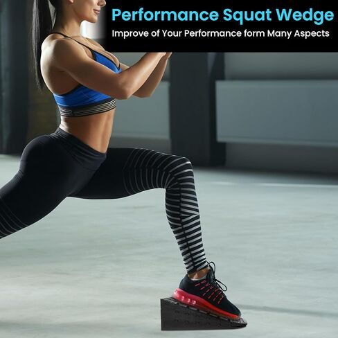 Squat Wedge Blocks – Heel Elevated Squat Ramp for Improved Form & Mobility – Non-Slip Slant Board for Weightlifting, Calf Raises, Stretching & Gym Workouts – Heavy-Duty Rubber in Saudi Arabia