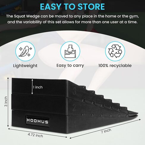 Squat Wedge Blocks – Heel Elevated Squat Ramp for Improved Form & Mobility – Non-Slip Slant Board for Weightlifting, Calf Raises, Stretching & Gym Workouts – Heavy-Duty Rubber in Saudi Arabia