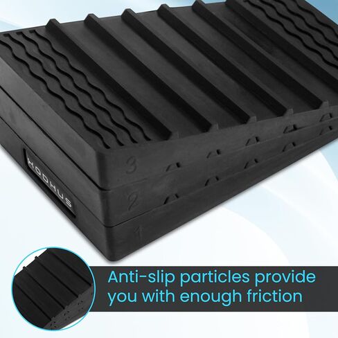 Squat Wedge Blocks – Heel Elevated Squat Ramp for Improved Form & Mobility – Non-Slip Slant Board for Weightlifting, Calf Raises, Stretching & Gym Workouts – Heavy-Duty Rubber in Saudi Arabia