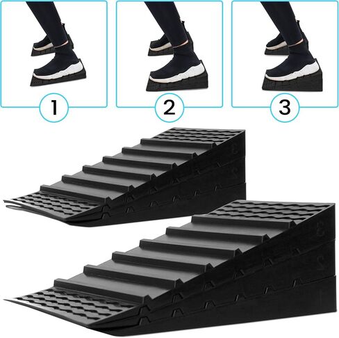 Squat Wedge Blocks – Heel Elevated Squat Ramp for Improved Form & Mobility – Non-Slip Slant Board for Weightlifting, Calf Raises, Stretching & Gym Workouts – Heavy-Duty Rubber in Saudi Arabia