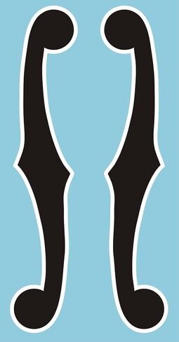 F Holes- Sticker Decal - Medium -(2 Color) Black with White Outline in Saudi Arabia