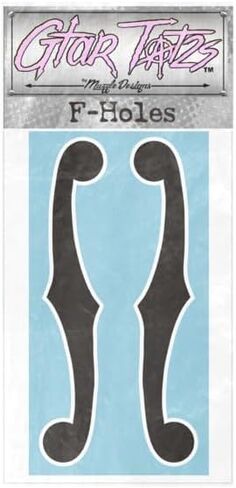 F Holes- Sticker Decal - Medium -(2 Color) Black with White Outline in Saudi Arabia