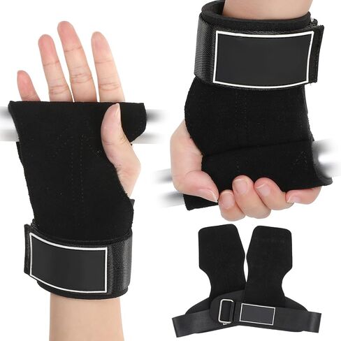 Wrist Straps for Weightlifting, Enhanced Grip for Optimal Hand Wrist Protection, Heavy-Duty Support for Gym, Gym Lifting Straps (Black) in Saudi Arabia